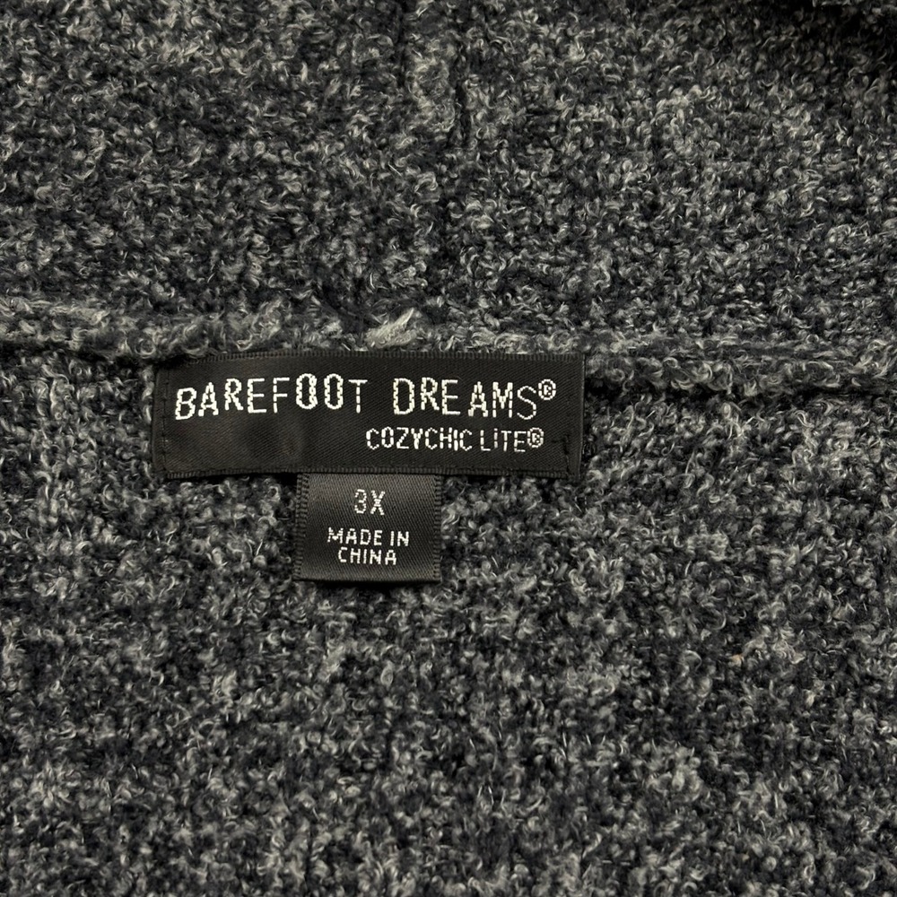 Barefoot Dreams CozyChic Lite Open Front Gray‎ Cardigan Women 3X Soft Minimalist - Picture 4 of 15
